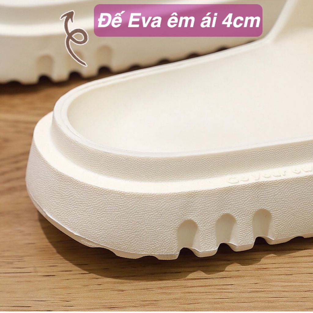 Dép Nữ Thời Trang, Kiểu Dép Bánh Mì Quai Ngang Đế Eva 4cm Dày Dặn Êm Ái, Chất Lượng Cao Mẫu Mới 2022