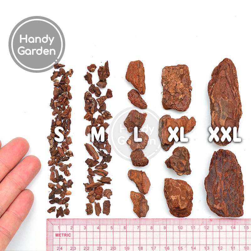 1dm³ Vỏ Thông Premium Ocean Pine Bark Indonesia, nhiều size 2-5mm 5-10mm 10-20mm 20-30mm 30-50mm | Handy Garden