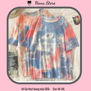 Th1 áo thun loang màu cotton unisex nam nữ