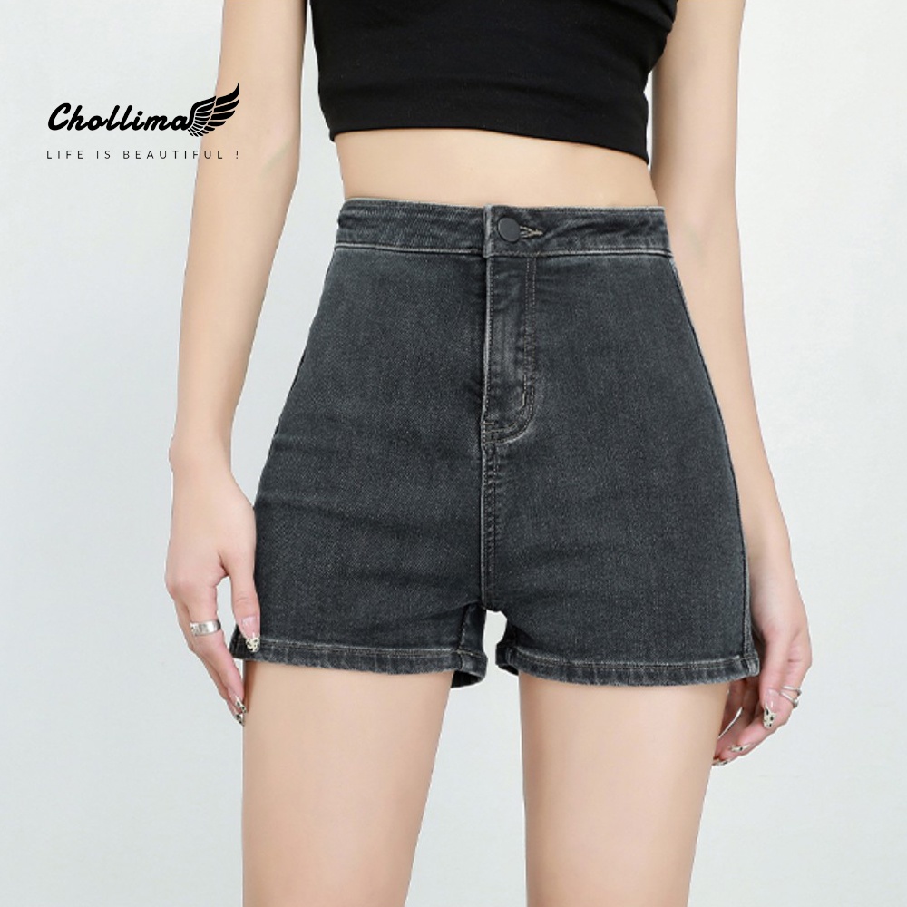 Quần short jean nữ co giãn Chollima không túi basic QS028 phong cách hàn quốc