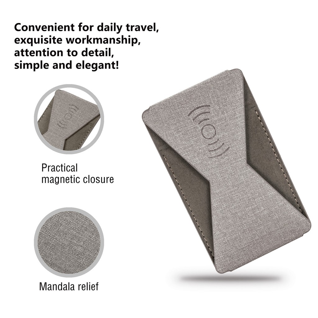 Multi-angle Invisible Phone Holder Slim Magnetic Car Holder Sticker Wallet Card Slots Phone Back Sticker For  cell phone