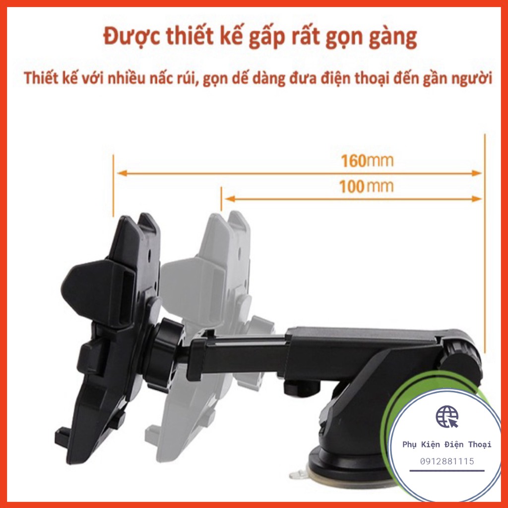 Giá đỡ kẹp điện thoại trên xe hơi xoay 360 độ, ô tô ở mọi vị trí kéo gấp thu gọn ⚡Phụ Kiện Điện Thoại⚡️