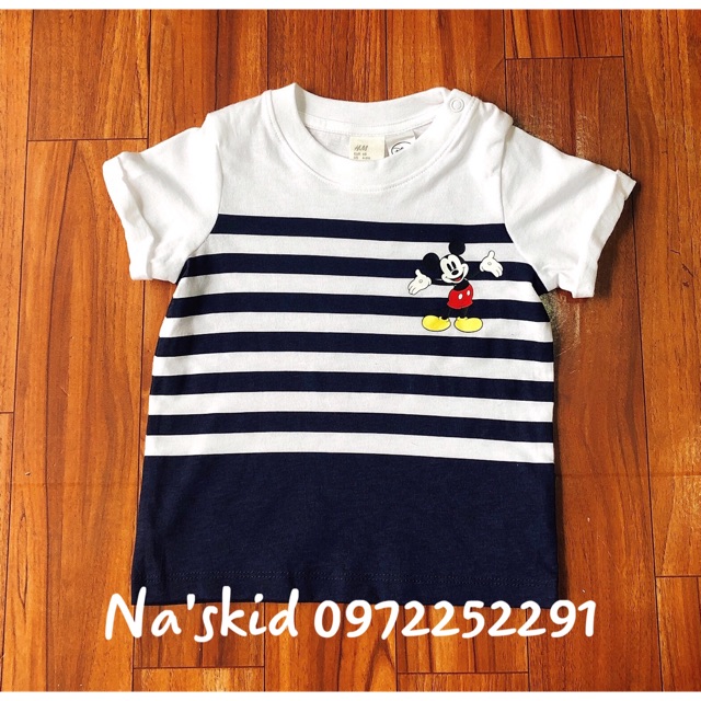 Áo phông mickey kẻ HM auth tuồn