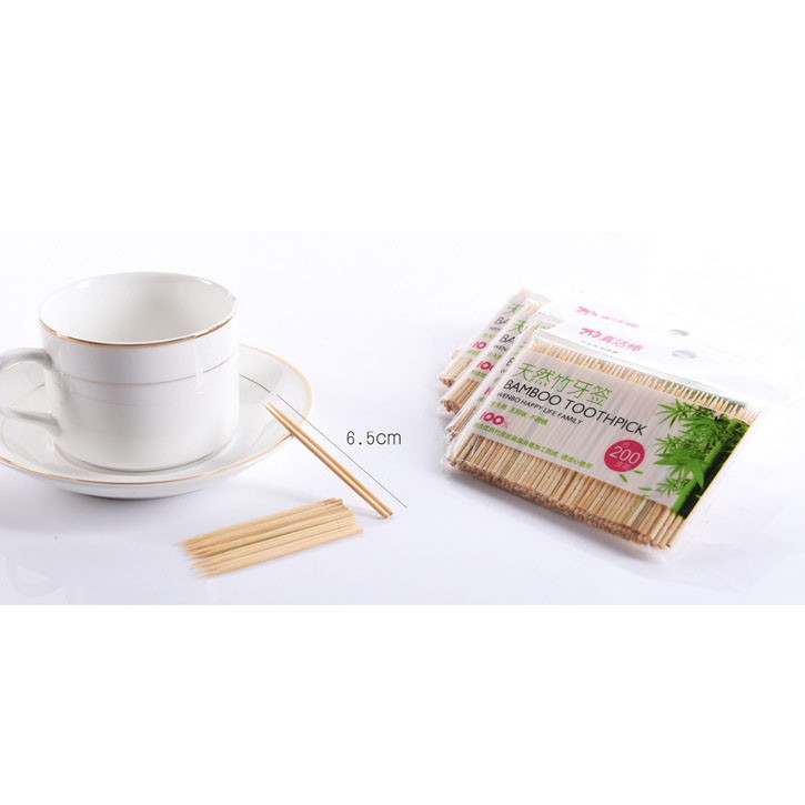 Gói 200 tăm tre đầu nhọn cao cấp tiện dụng