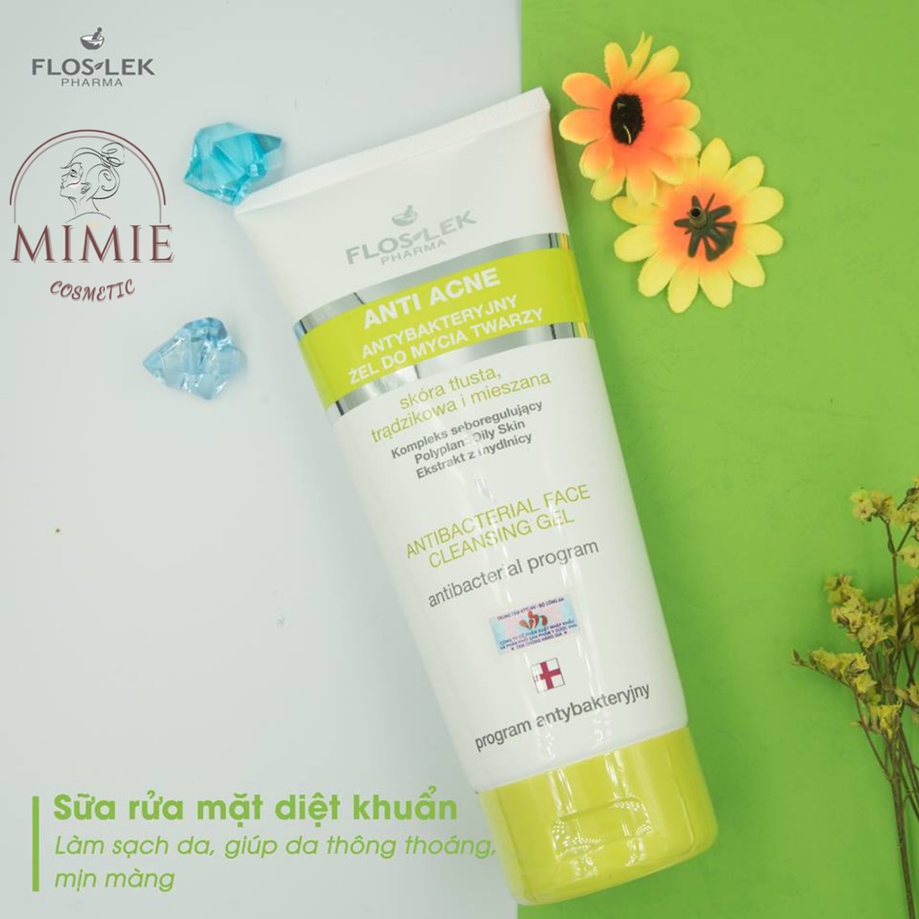[CHÍNH HÃNG] Sữa Rửa Mặt Floslek Diệt Khuẩn Cho Da Nhờn Mụn Anti Acne Bacterial Face Cleansing Gel 200ml