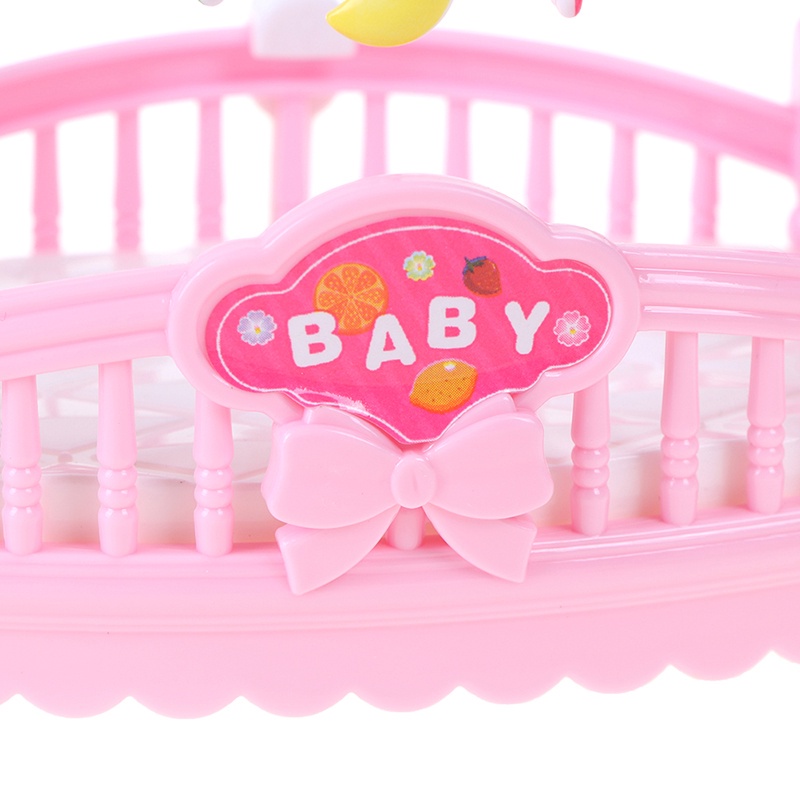 Bộ giường ngủ và ngựa gỗ mini cho búp bê barbie phụ kiện trang trí nhà búp bê ANDATOY AD948