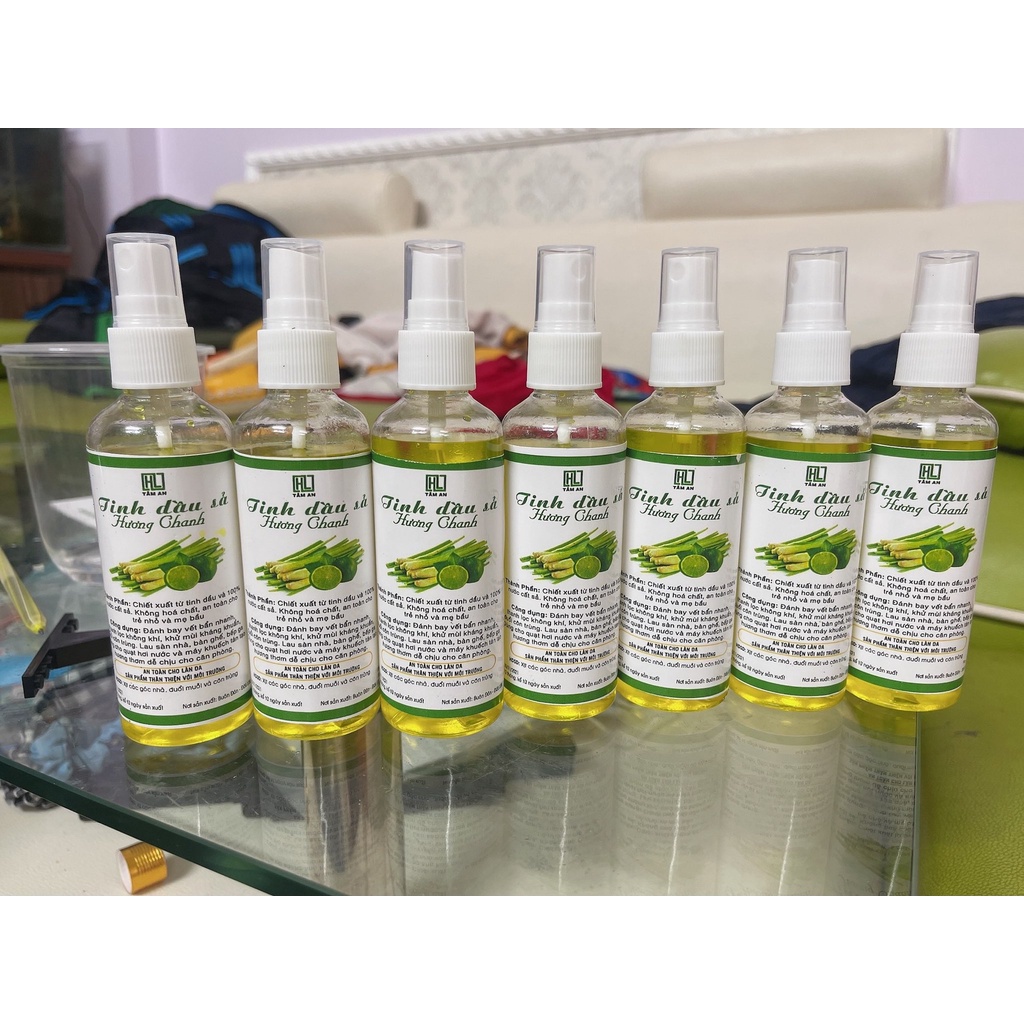 Tinh dầu sả hương chanh xịt muỗi tự nhiên an toàn 100