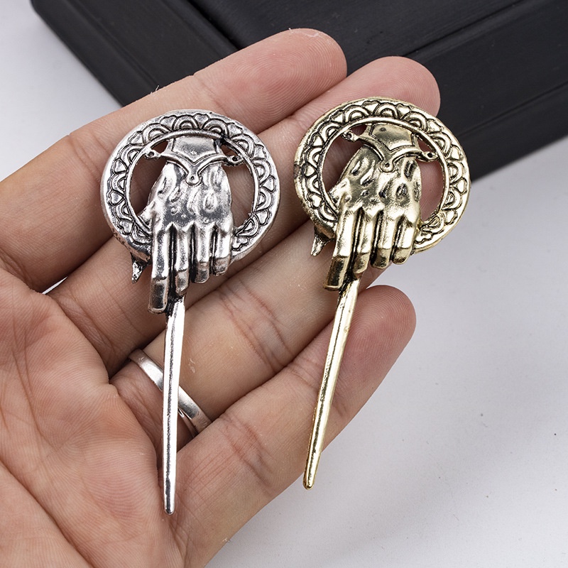 Ghim cài áo vest nam hình bàn tay thanh kiếm thiết kế độc đáo, lapel pin thời trang GH-348