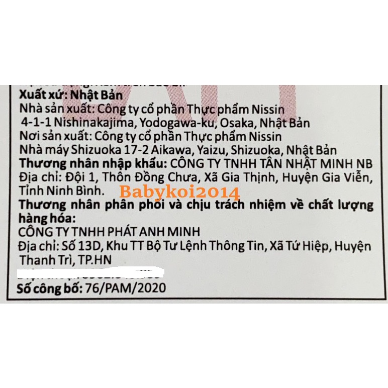 Mỳ chú hề Nissin Nhật cho bé (date mới 06/2022)