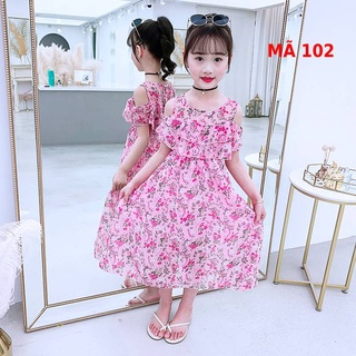 Váy bé gái mùa hè siêu xinh Voan hoa nhí 12kg - 45kg mùa hè mặc siêu mát mẻ