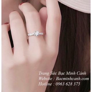 Nhẫn bạc nữ đá cao 6 chấu - Bạc Minh Cảnh