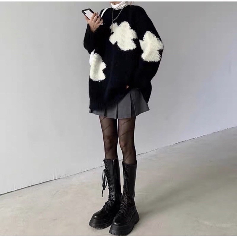 Giày boost khoá kéo cổ cao