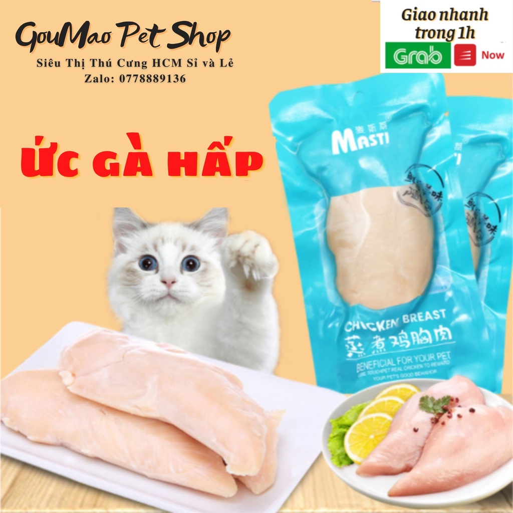 [Rẻ vô địch] Ức Gà Hấp Ăn Liền MasTi 40gr Thức Ăn Vặt Ưa Thích Dành Cho Chó Mèo