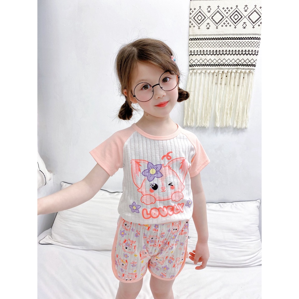 Bộ Đồ Ngủ Vải Cotton Thoáng Khí Tay Ngắn Dễ Thương Cho Bé 2022
