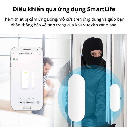 Cảm Biến Đóng Mở Cửa Thông Minh TUYA, Wifi, zigbee, Không Dây Độ Nhạy Cao Tạo Nhiều Ngữ Cảnh