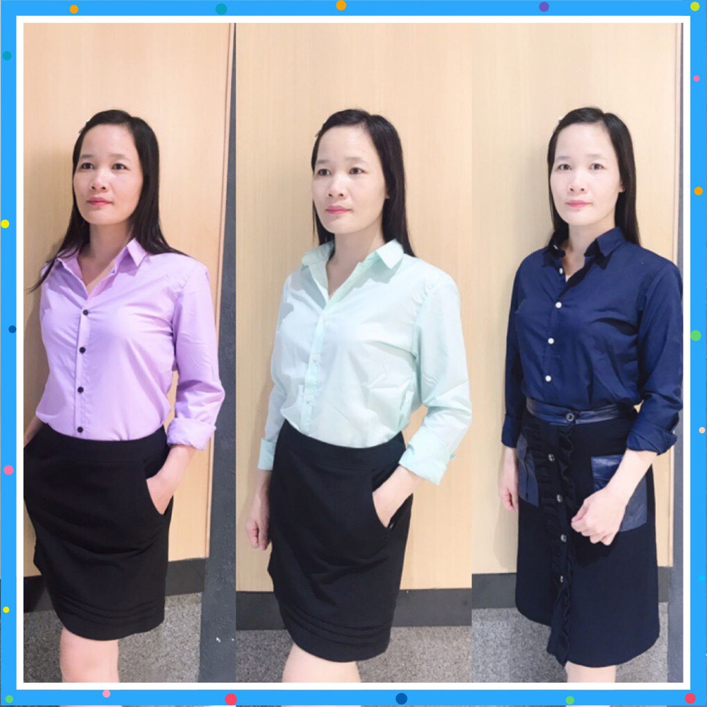 (Xả kho)Áo sơ mi trơn nữ các màu