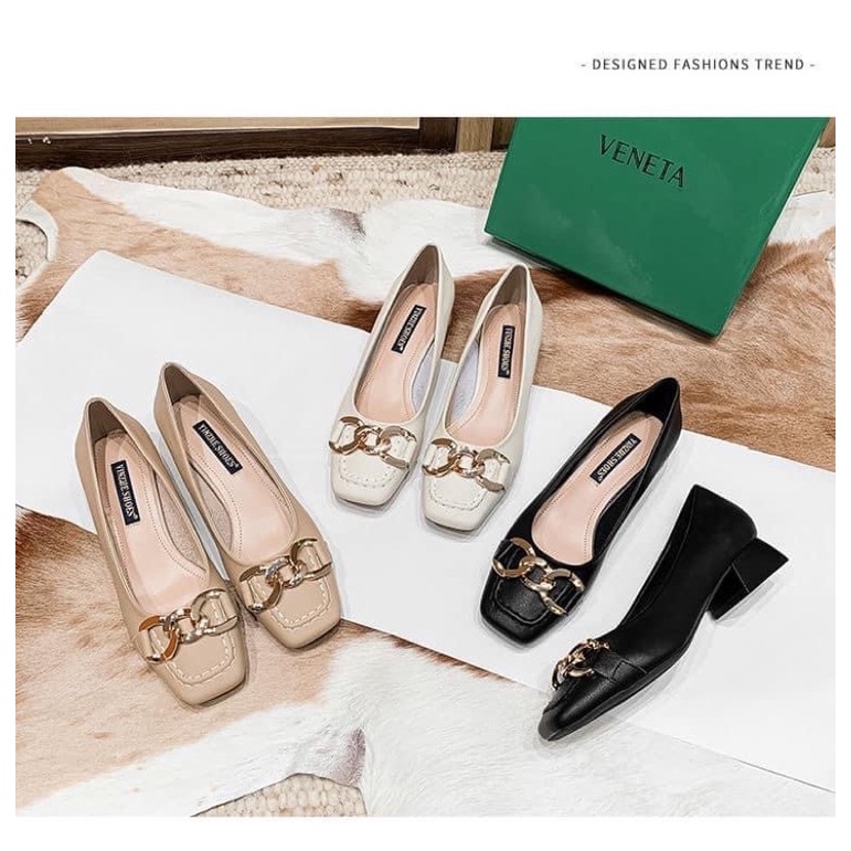 Giày búp bê phối xích