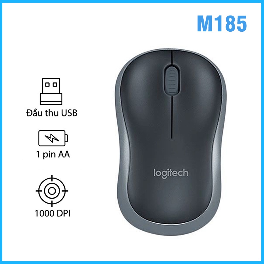 Chuột không dây LOGI M185/ Philips M315, Dùng máy tính văn phòng, chơi Game, chất lượng tuyệt đối