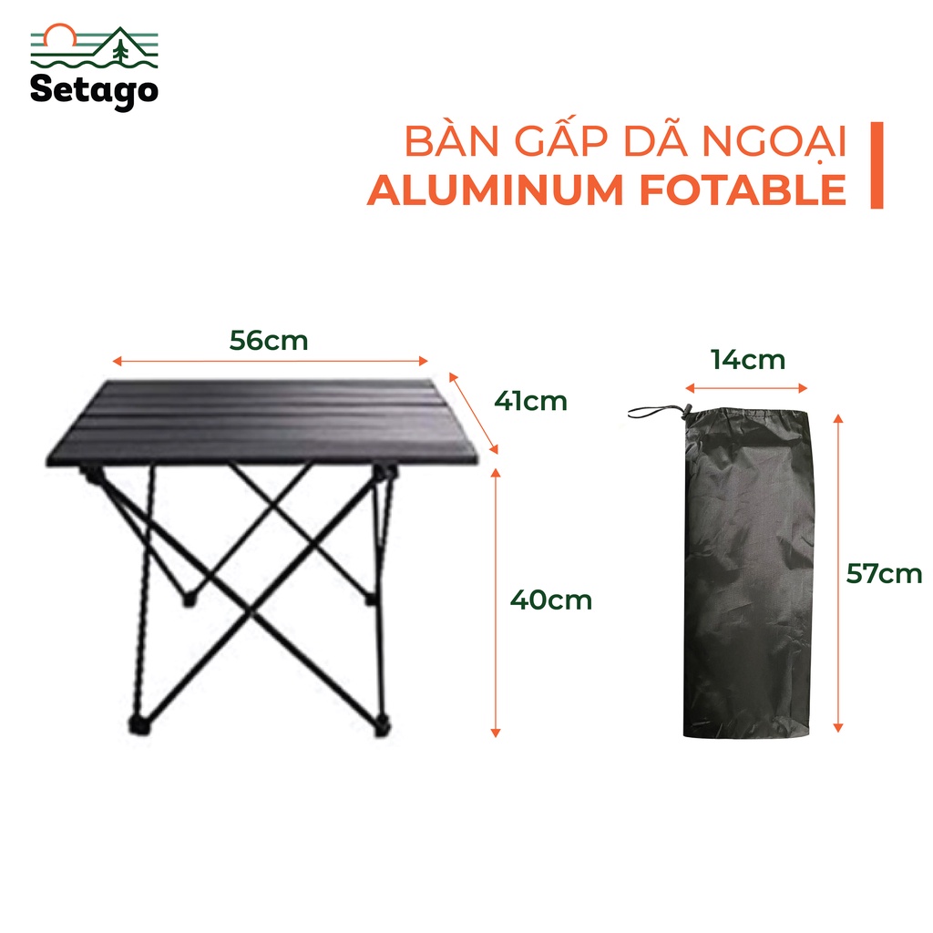 Bàn nhôm Aluminum Fotable màu đen/bạc -BÀN NHÔM SIÊU NHẸ - tiện lợi cho mọi chuyến đi