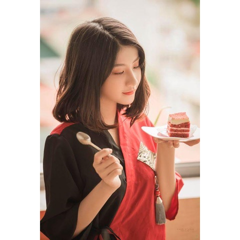 Áo Yukata Mix - đen đỏ - áo phong cách nhật unisex