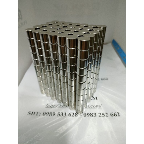 Nam châm viên 8x5mm, nam châm trụ làm túi ví da, dùng trong khu công nghiệp linh kiện