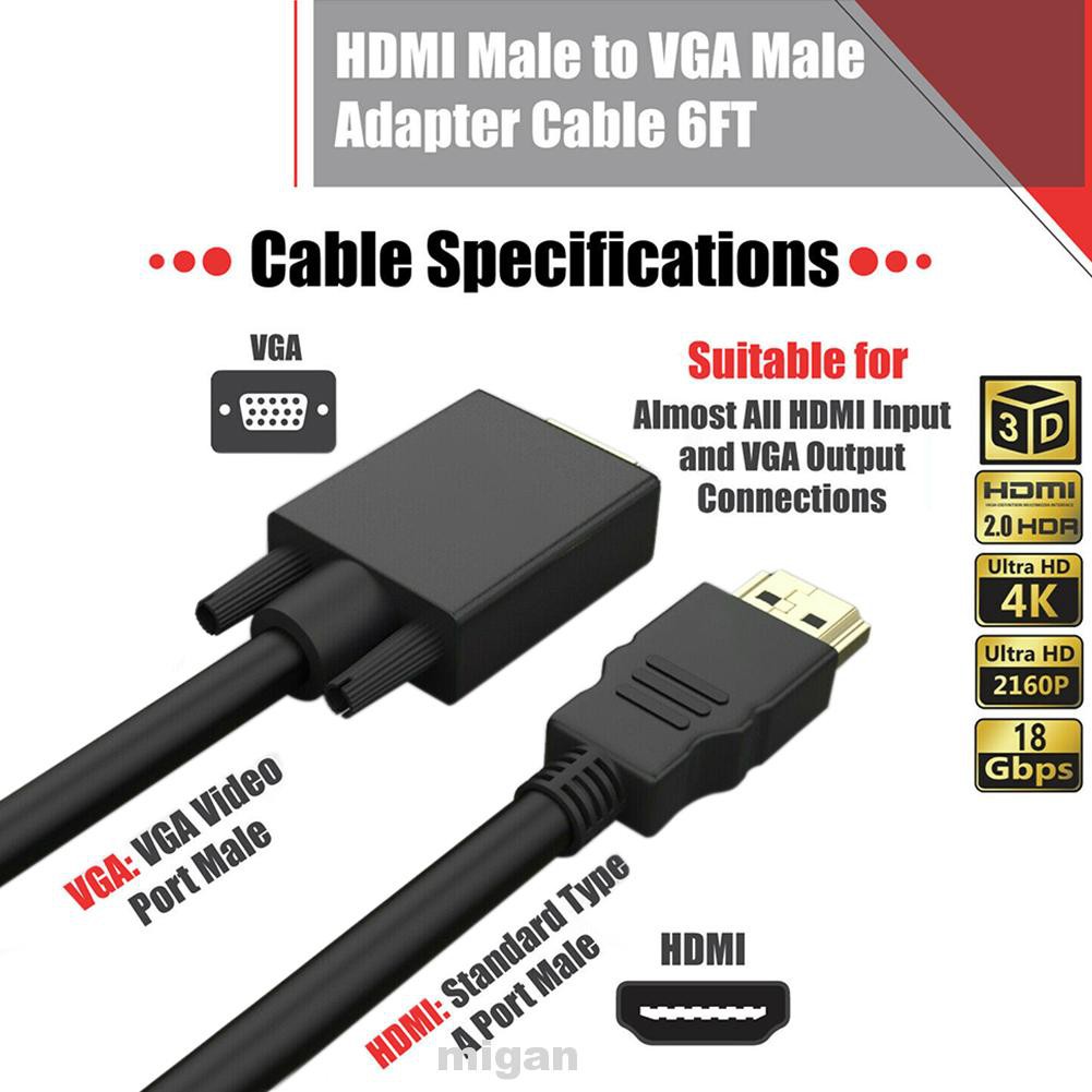 DVD Cáp Chuyển Đổi 6ft 1080p Mạ Vàng Cho Máy Chiếu | BigBuy360 - bigbuy360.vn