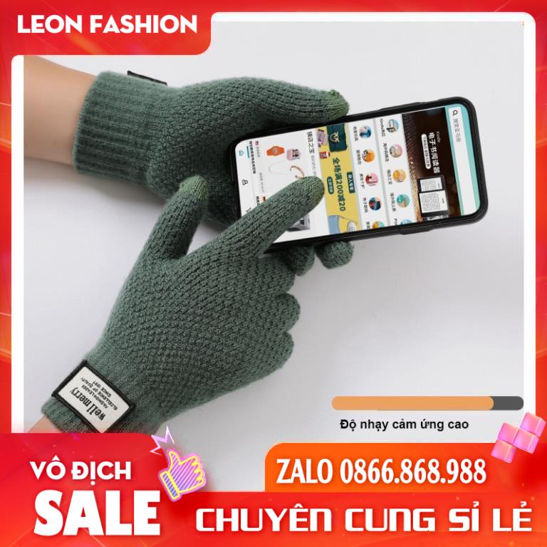 Găng Tay Len Cao Cấp Golovejoy Dày dặn mềm nhẹ không bai gião sử dụng điện thoại cảm ứng