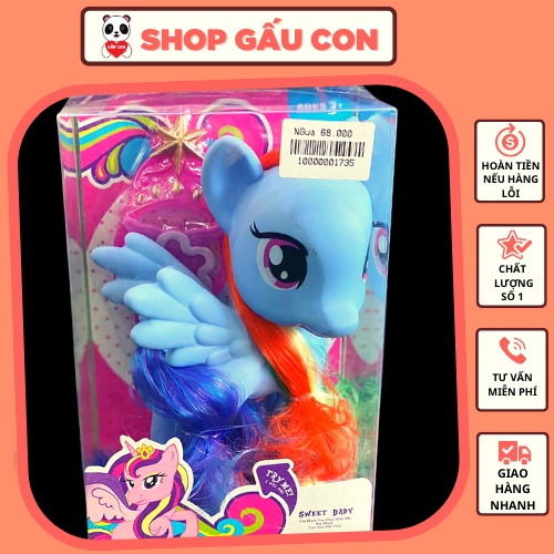 Đồ chơi trẻ em Ngựa Pony- nhân vật phim hoạt hình My Little Pony bằng nhựa cao cấp Gấu Con