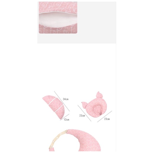 Gối cho con bú và ngủ cao cấp, Có dây deo, gối kê đầu, chống trượt, chóng trào ngược sữa cho bé