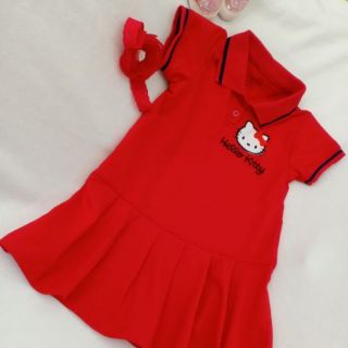 Đầm polo bé gái hello kitty 100% cotton