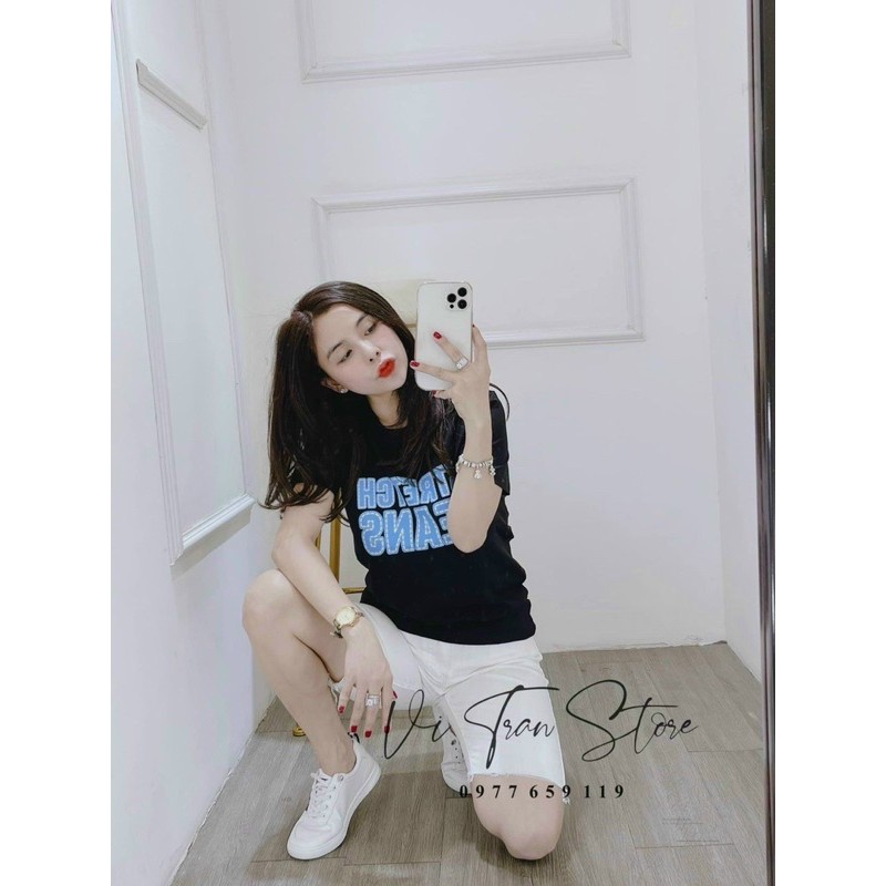 Áo thun form rộng cổ tròn, Áo thun nữ cotton giấy hàng đẹp | BigBuy360 - bigbuy360.vn