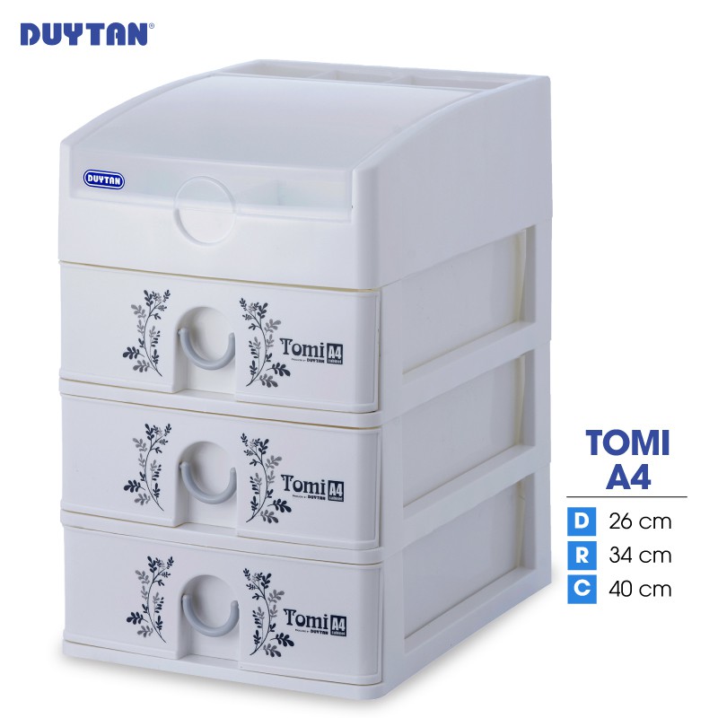 Tủ nhựa DUY TÂN Tomi A4 4 ngăn (26 x 34 x 41 cm) - 42207 - Giao màu ngẫu nhiên