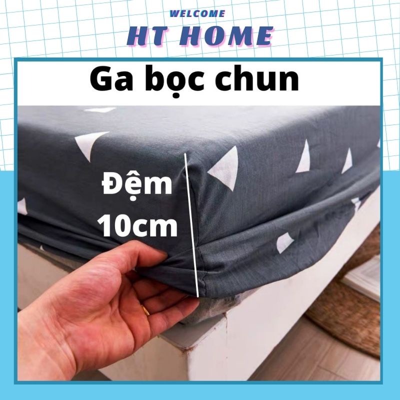 Ga giường ga trải giường cotton HT Home tam giác ghi miễn phí bo chun cho drap giường ( chưa kèm vỏ gối ) | BigBuy360 - bigbuy360.vn