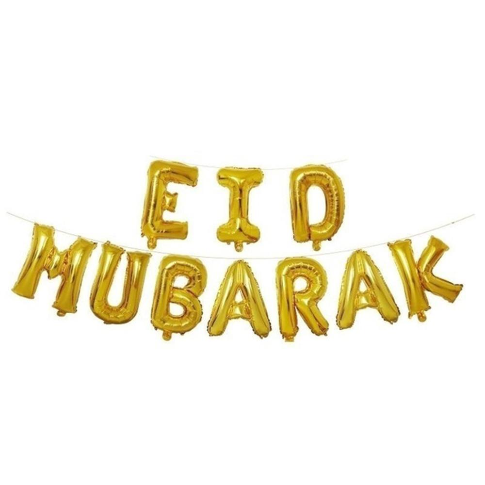 Bong Bóng Cao Su Latex In Chữ LET Eid Mubarak Dùng Để Trang Trí Tiệc
