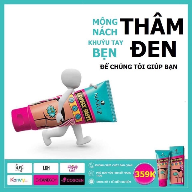 🌸 NAKIZ LIVELY BUTT🌸Combo 2 tuýp Kem giảm thâm Mông, Bẹn, Nách, Lưng Thái Lan | BigBuy360 - bigbuy360.vn