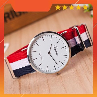 MUA 5 TẶNG 1_ [GIÁ SỈ] ĐỒNG HỒ NAM NỮ GENEVA A01 DÂY VẢI THỜI TRANGMIỄN SHIP