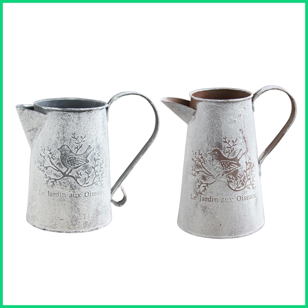 Bình Hoa Mạ Kẽm Họa Tiết Xô Hoa Vintage
