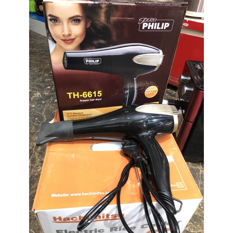 Sấy tóc philip TH-6615, công suất 6000W