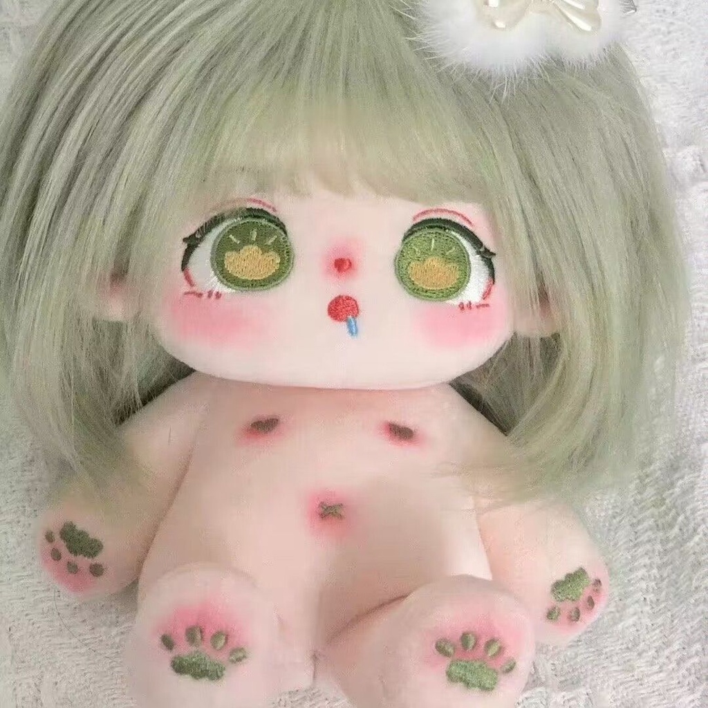 Búp Bê Nhồi Bông Cotton 20cm Màu Trắng Dễ Thương Cho Bé Gái