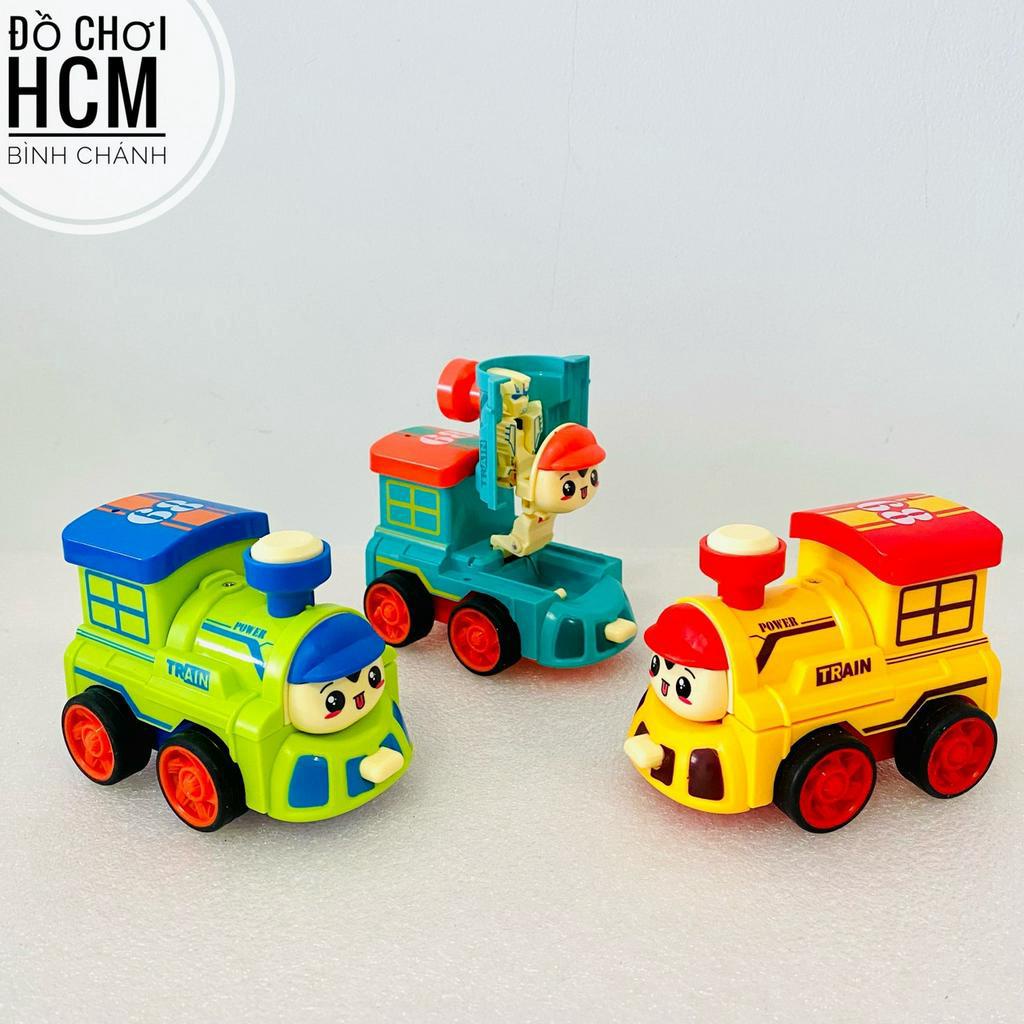 Đồ chơi trẻ em xe poli biến hình tàu lửa cho bé thích mô hình xe, tàu hỏa chạy đà, xe lửa đà đẩy poly