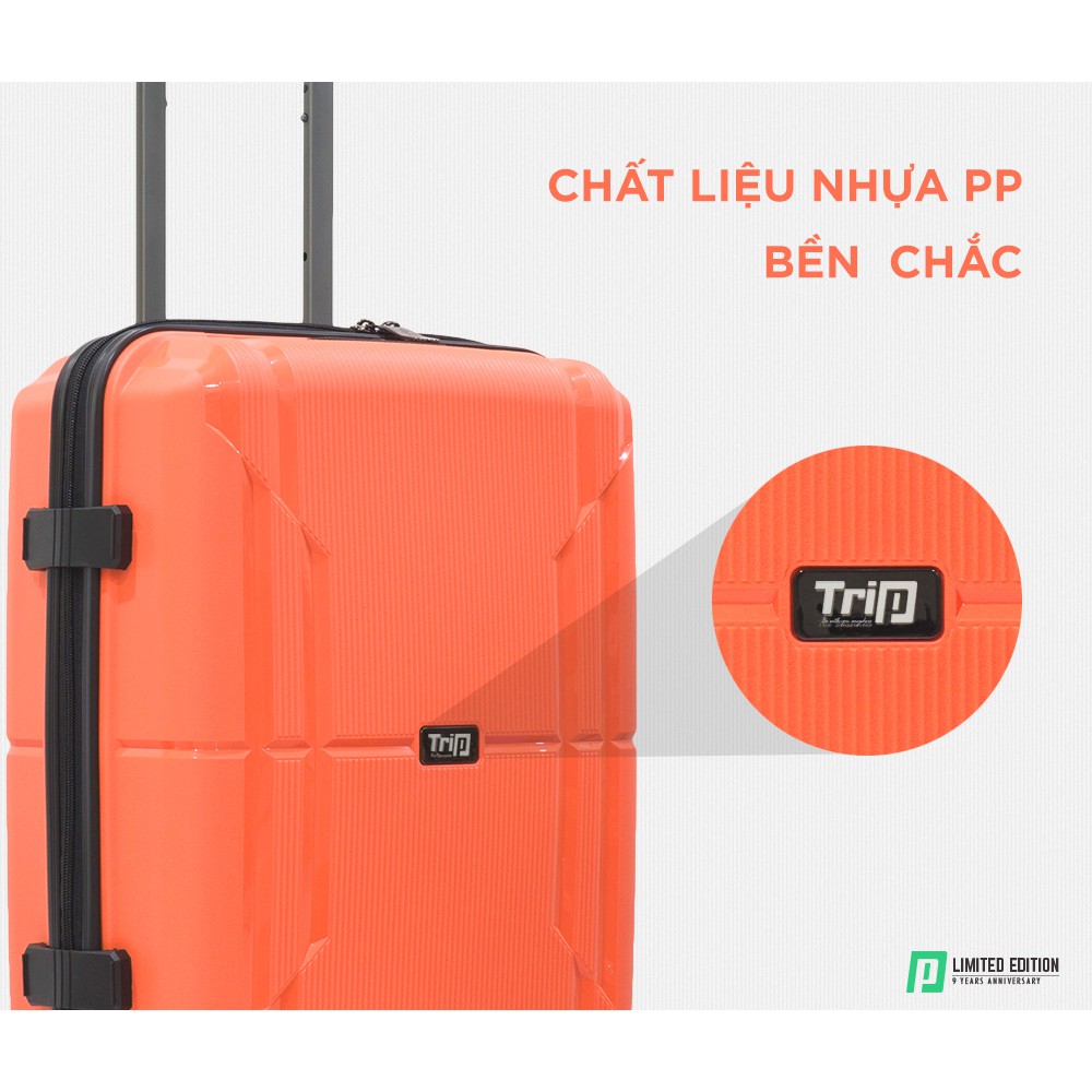 Vali nhựa dẻo chống bể TRIP PP915 size 20inch xách tay lên cabin máy bay