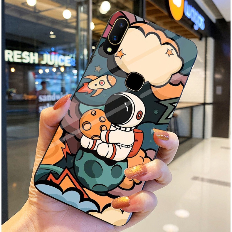 Ốp Lưng VIVO V9, V9 YOUTH, Y85, V11i Ốp kính bóng cao cấp Phi Hành Gia