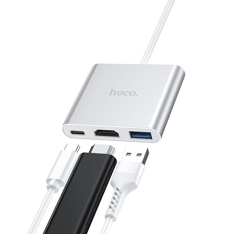 Hub type c Hoco hb14, Chuyển đổi type c to hdmi kèm cổng usb