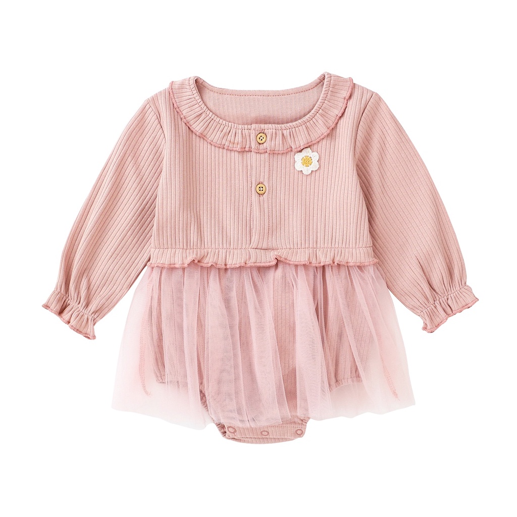 Áo Liền Thân SANLUTOZ Tay Dài Vải Cotton Kiểu Công Chúa Dễ Thương Dành Cho Bé Gái