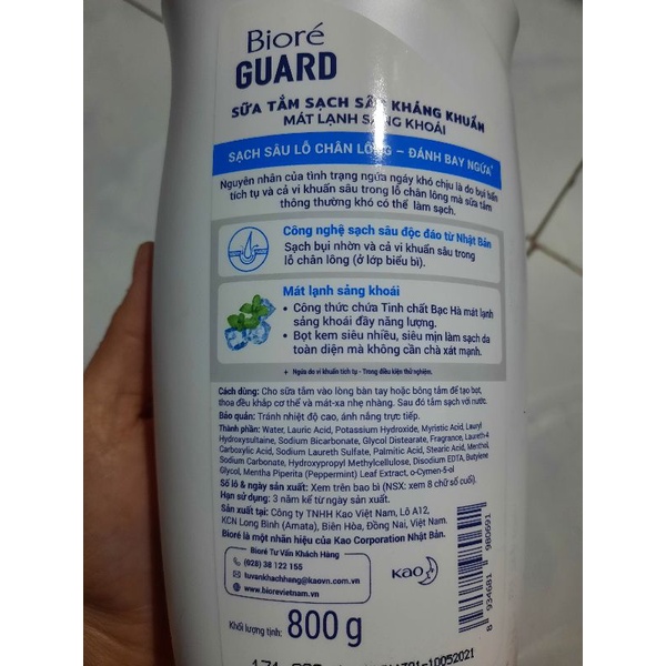Sữa tắm Biore chai 800g
