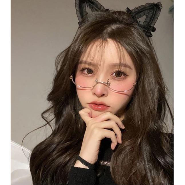 Mắt Kính Nửa Gọng Phong Cách Hàn Quốc Cá Tính D73