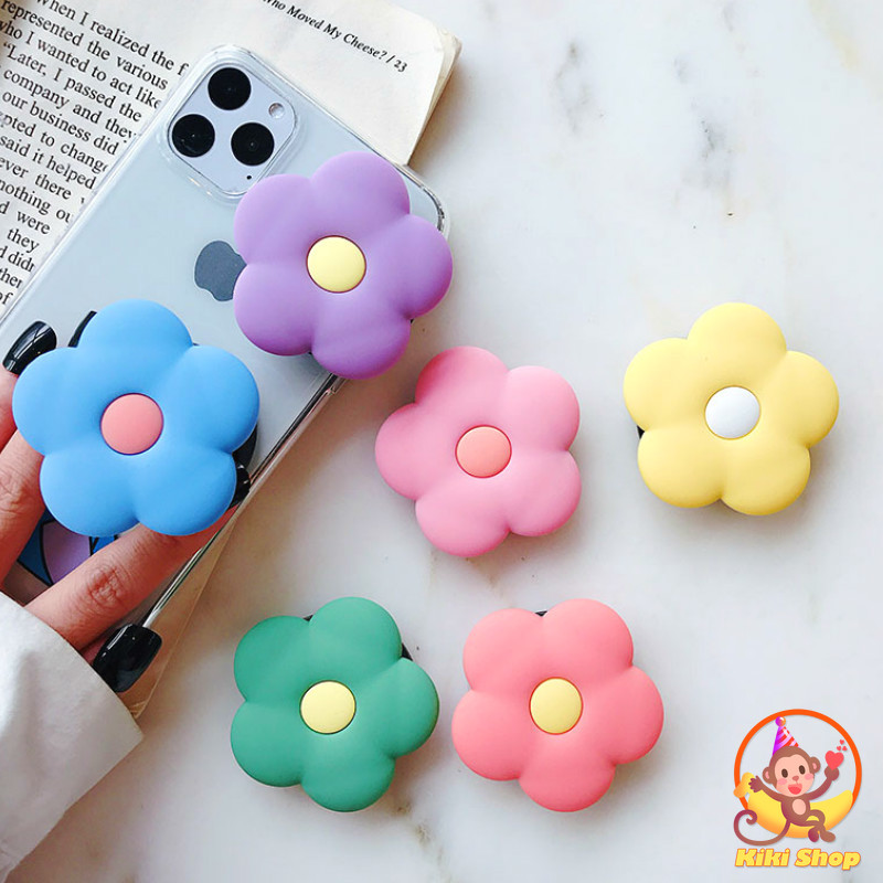 Expanding Phone Stand Holder Mobile Phone Stand Bracket Silicone Cute Flower Candy Color Phone Holder Finger Ring Holder