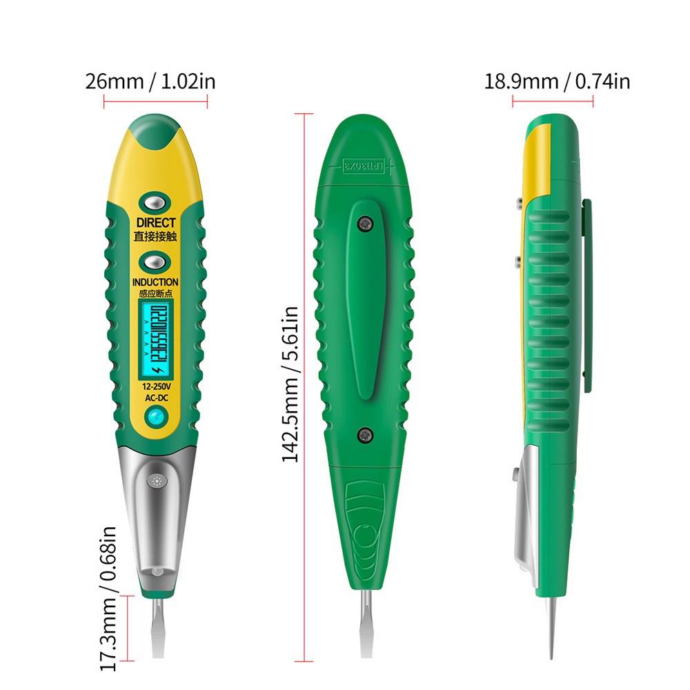 Bút Thử Điện Đa Năng AC DC 12-250V Màn Hình LCD