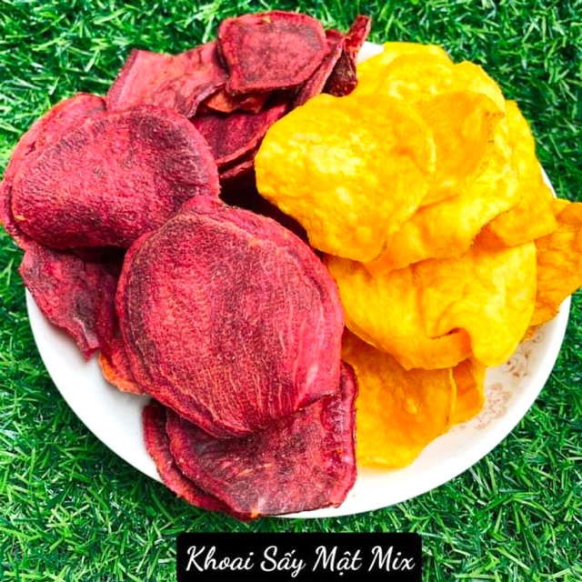 500g KHOAI LANG SẤY MẬT KHOAI VÀNG VÀ TÍM