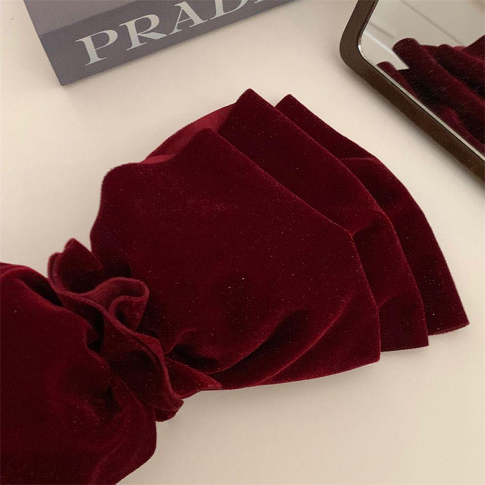 Kẹp Tóc Hình Nơ Màu Trơn Cỡ Lớn Phong Cách Vintage Thời Trang Cho Nữ